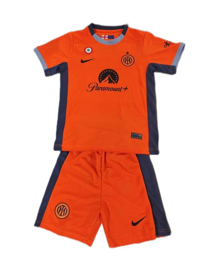 Kids-Inter Milan 23/24 Third Orange Soccer Jersey