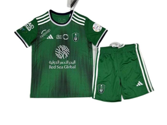 Kids-Al-Ahli 23/24 Away Green Soccer Jersey