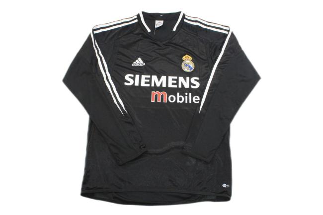 Real Madrid 04/05 Away Black Long Soccer Jersey