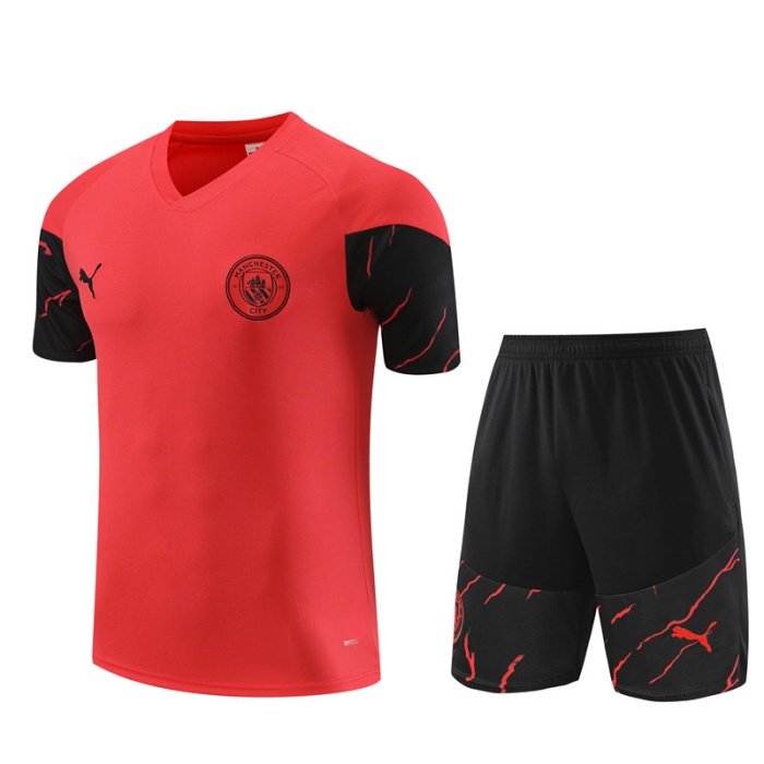 Manchester City 23/24 Orange Red Training Kit Jersey