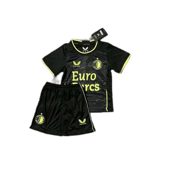 Kids-Feyenoord 23/24 Fourth Black Soccer Jersey