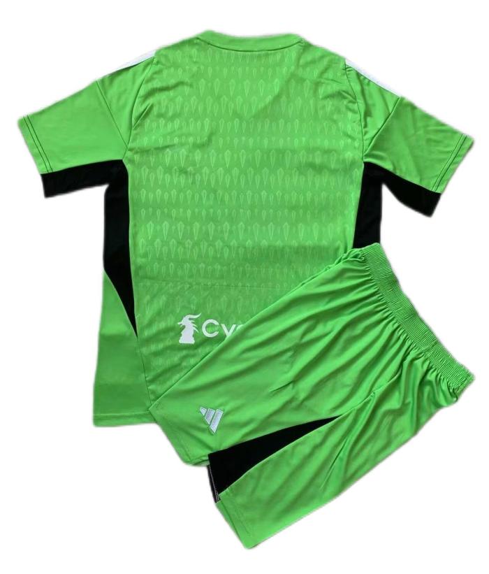 Kids-Juventus 23/24 GK Green Soccer Jersey