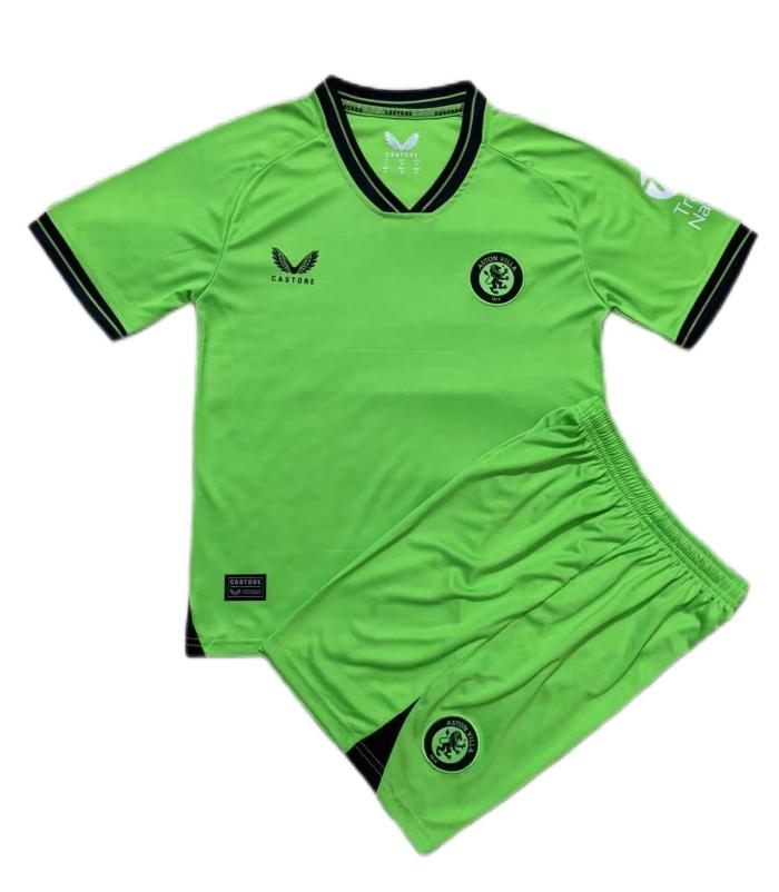 Kids-Aston Villa 23/24 GK Green Soccer Jersey