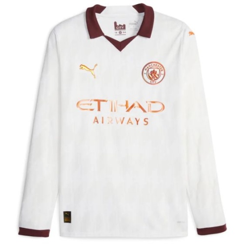 Manchester City 23/24 Away White Long Jersey