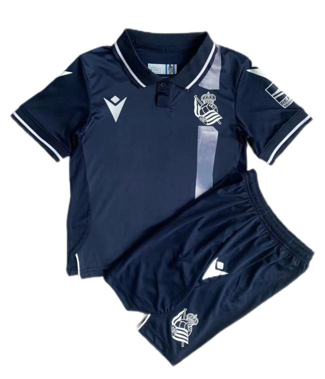 Kids-Real Sociedad 23/24 Away Dark Blue Soccer Jersey