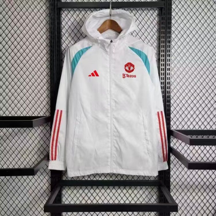 Manchester Utd 23/24 Wind Coat - White/Red