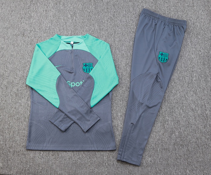 Barcelona 23/24 Tracksuit - Grey/Green