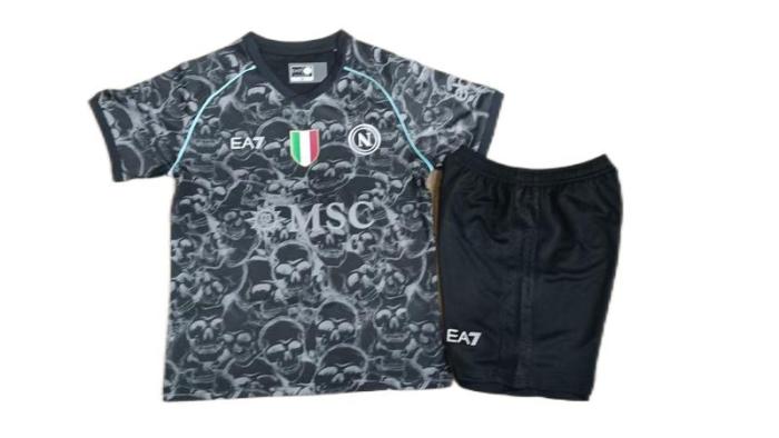 Kids-Napoli 23/24 Special Halloween Black Soccer Jersey
