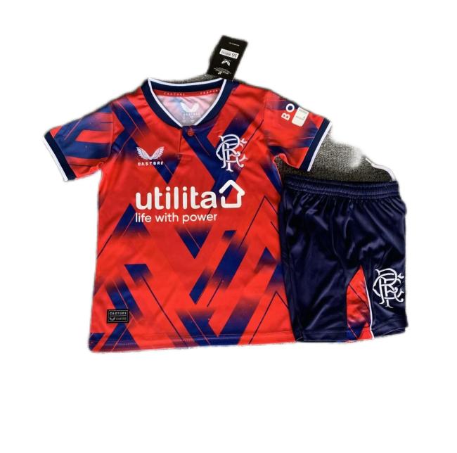 Kids-Rangers 23/24 Fourth Red/Blue Soccer Jersey