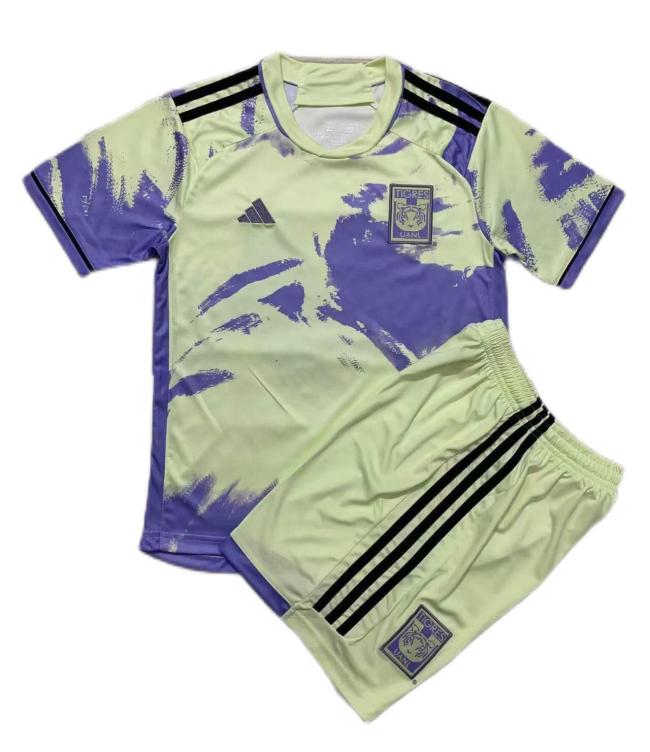Kids-Tigres UANL 23/24 Special Yellow/Purple Soccer Jersey