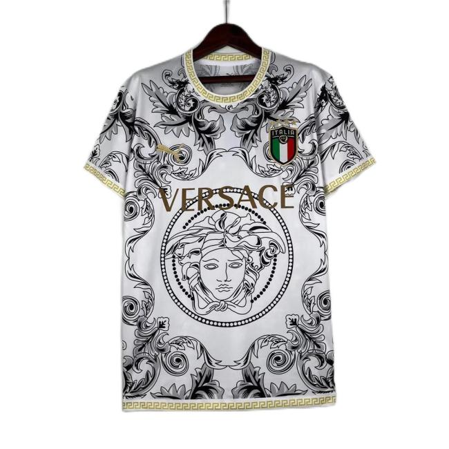 Italy 23/24 Special Versace White Soccer Jersey