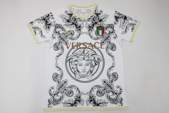 Italy 23/24 Special Versace White Soccer Jersey