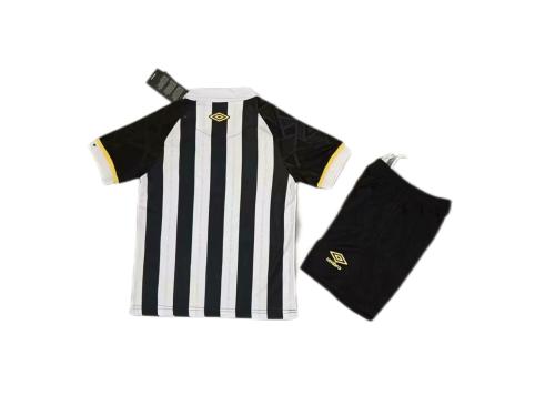Kids-Santos 23/24 Away Black/White Soccer Jersey