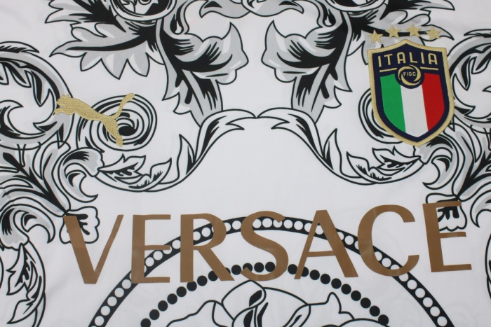 Italy 23/24 Special Versace White Soccer Jersey