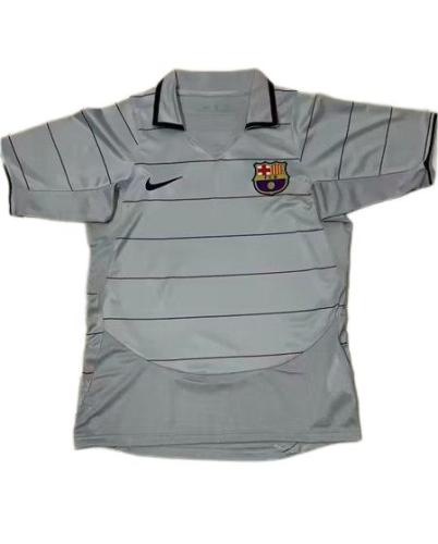 Barcelona 03/04 Away Grey Soccer Jersey