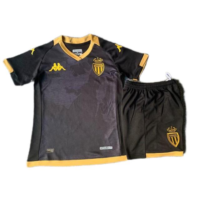 Kids-Monaco 23/24 Away Black Soccer Jersey
