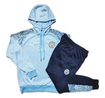 Manchester City 23/24 Hoodie Tracksuit - Sky Blue