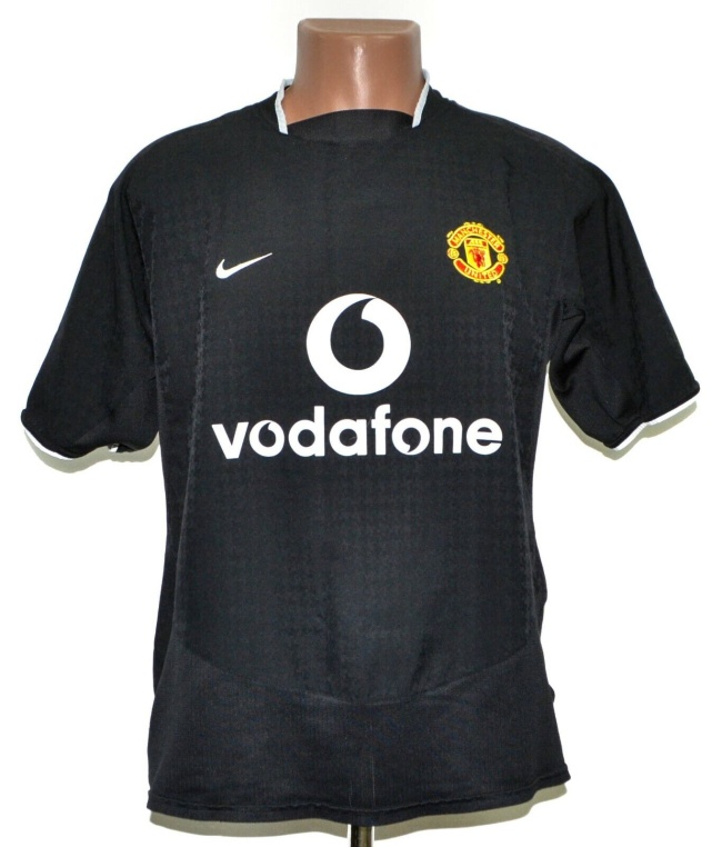 Manchester Utd 03/04 Away Black Soccer Jersey