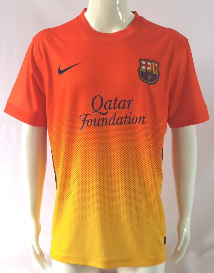 Barcelona 12/13 Away Orange Soccer Jersey