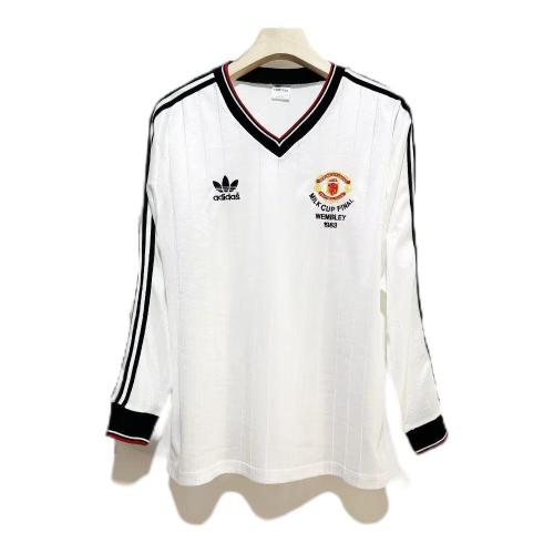 Manchester Utd 1983 Milk Cup Final White Long Jersey