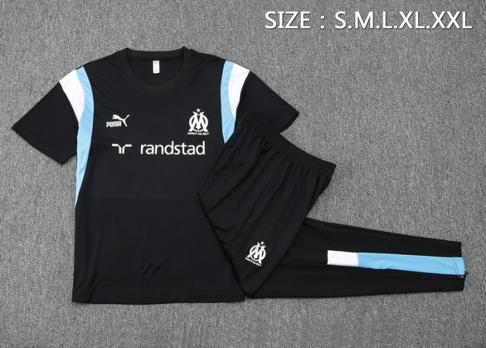 Marseilles 23/24 Black/Blue/White Training Kit Jerse