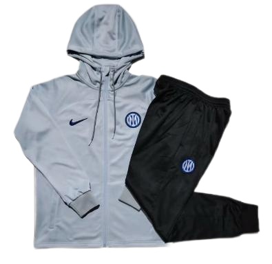 Inter Milan 23/24 Hoodie Tracksuit - Light Grey