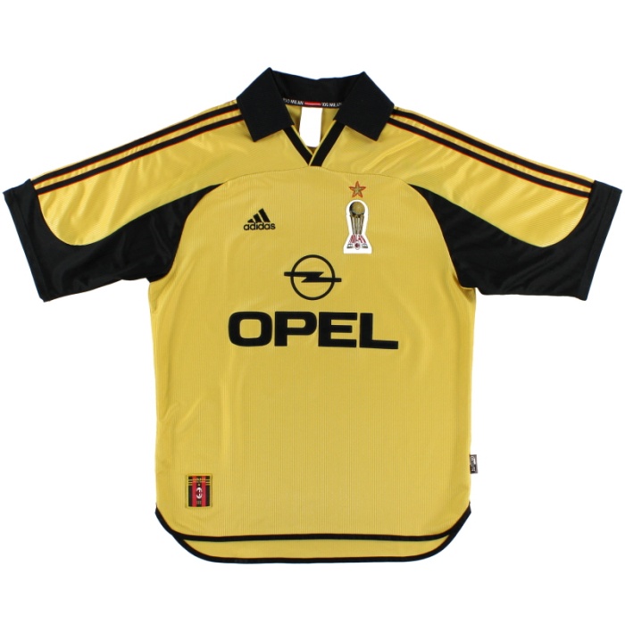 AC Milan 99/00 Fourth Yellow Soccer Jersey
