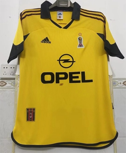 AC Milan 99/00 Fourth Yellow Soccer Jersey
