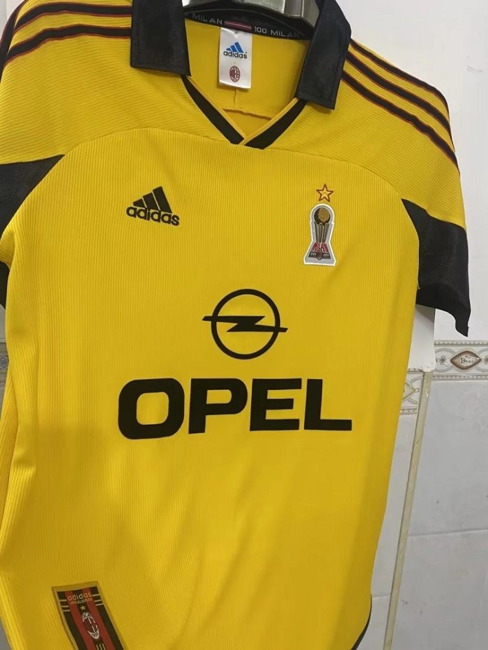 AC Milan 99/00 Fourth Yellow Soccer Jersey