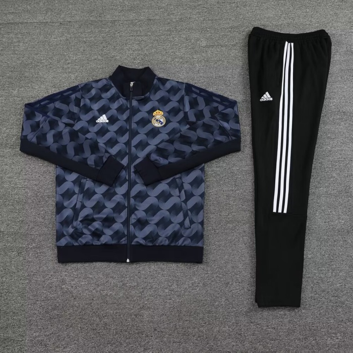 Real Madrid 23/24 Tracksuit - Black/Grey