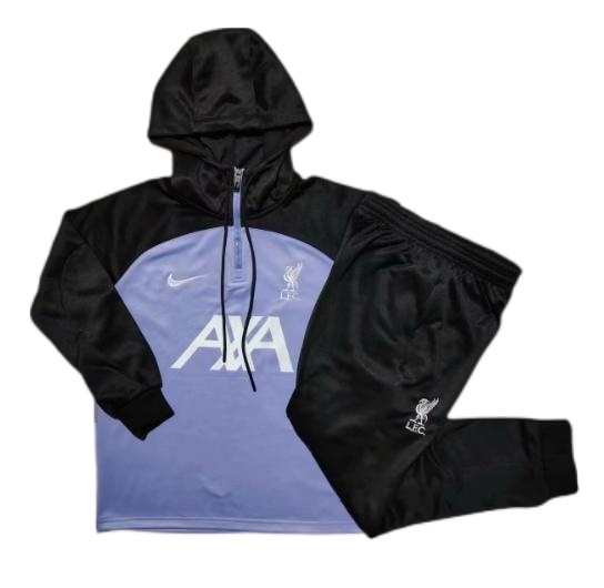Kids Liverpool 23/24 Hoodie Tracksuit - Purple/Black