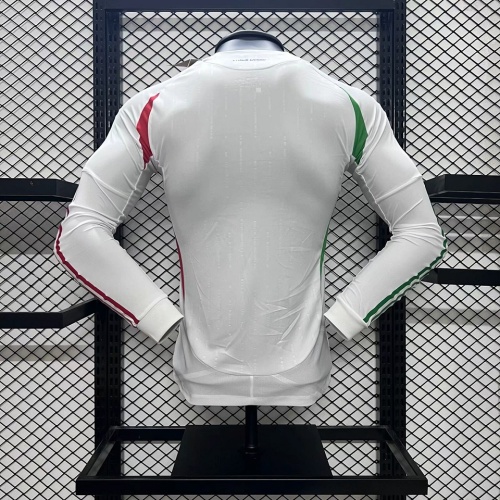 Italy 2024 Away White Long Soccer Jersey(Player)