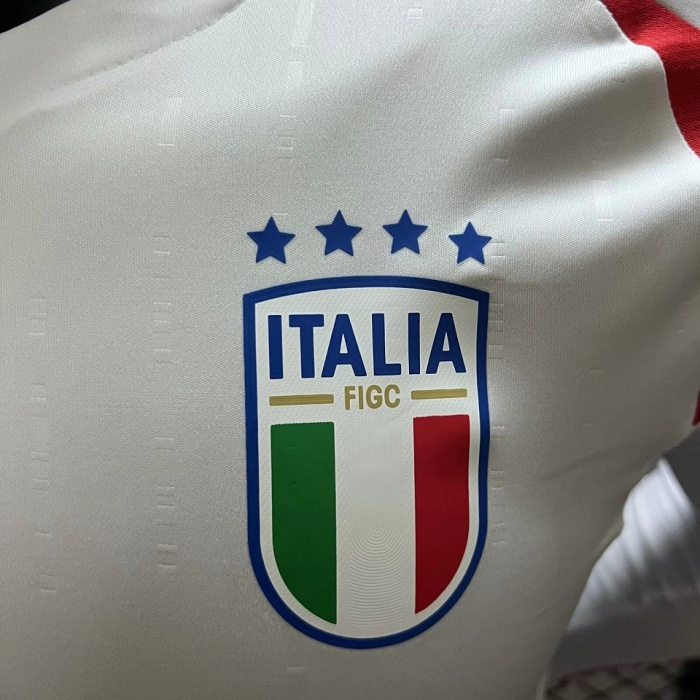 Italy 2024 Away White Long Soccer Jersey(Player)