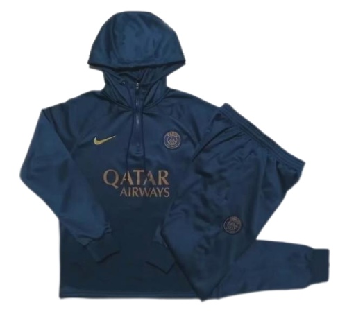 Kids Paris St Germain 23/24 Hoodie Tracksuit - Dark Blue