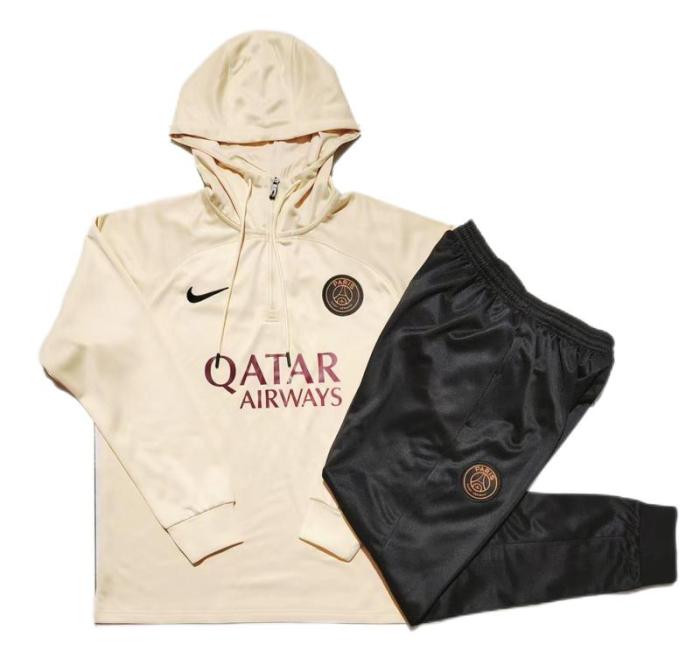 Kids Paris St Germain 23/24 Hoodie Tracksuit - Light Beidge