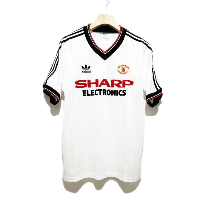 Manchester Utd 82/83 Away White Soccer Jersey