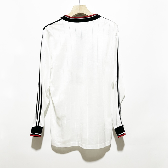 Manchester Utd 82/83 Away White Long Soccer Jersey