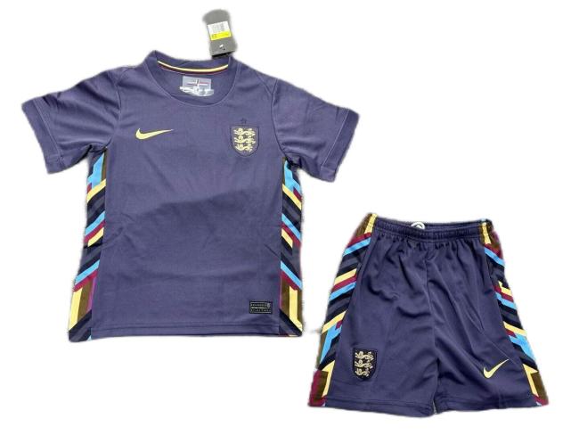 Kids-England 2024 Euro Away Navy Blue Leaked Soccer Jersey