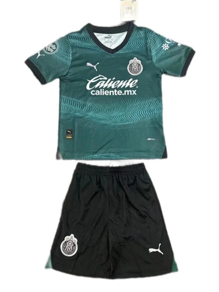 Kids-Chivas Guadalajara 23/24 Third Dark Green Soccer Jersey