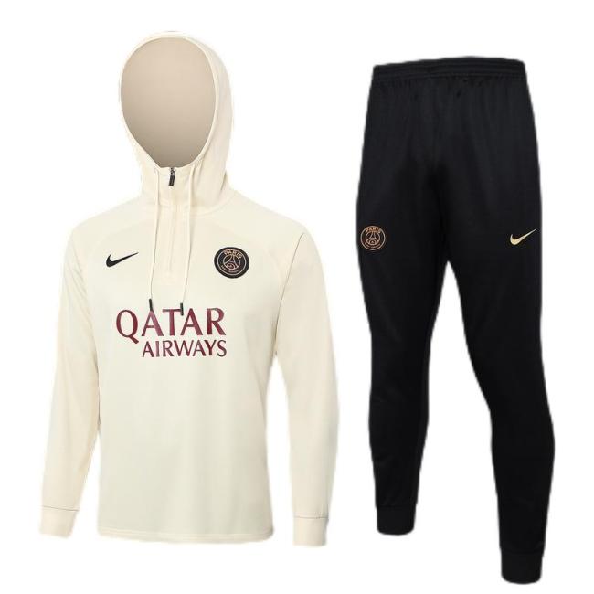 Kids Paris St Germain 23/24 Hoodie Tracksuit - Light Beidge