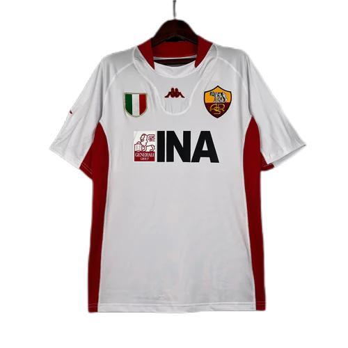 Roma 01/02 Away White Soccer Jersey