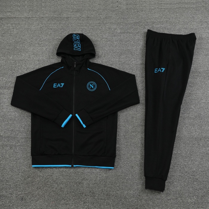 Napoli 23/24 Hoodie Tracksuit - Black/Blue
