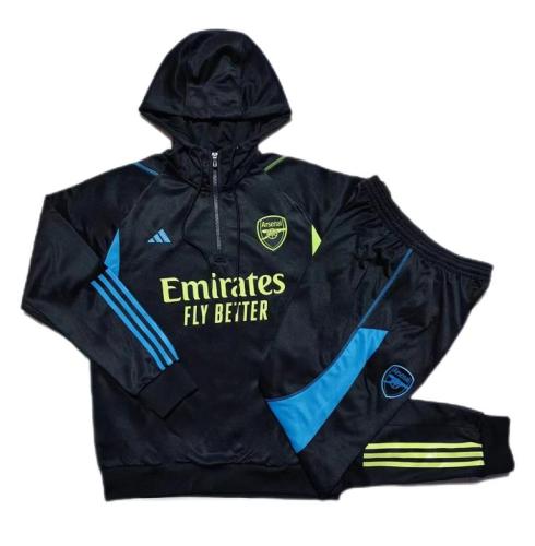 Kids Arsenal 23/24 Hoodie Tracksuit - Black