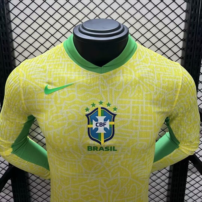 Brazil 2024 Home Long Soccer Jersey(Player)