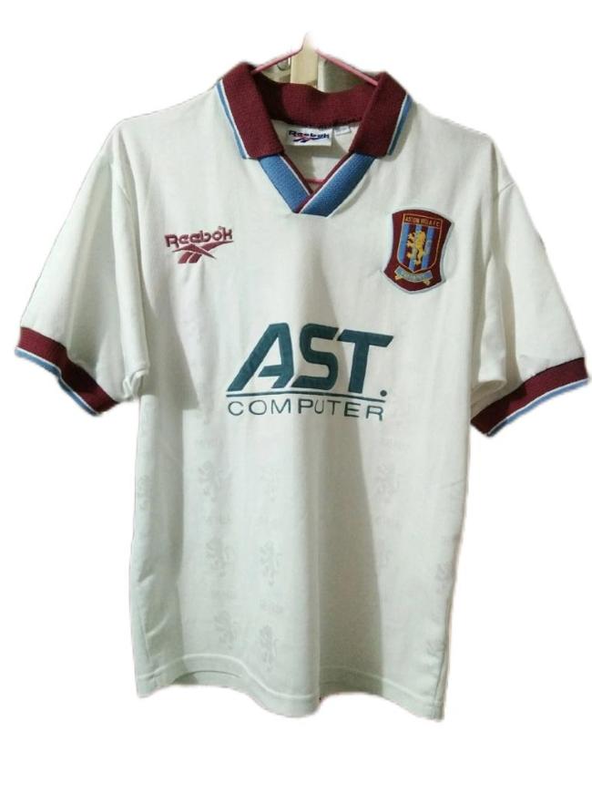 Aston Villa 95/96 Away White Soccer Jersey