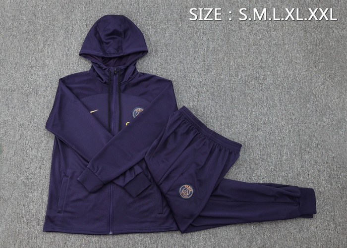 Paris St Germain 23/24 Hoodie Tracksuit-Dark Purple
