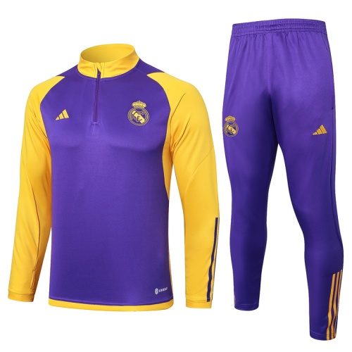 Real Madrid 23/24 Tracksuit - Purple/Yellow