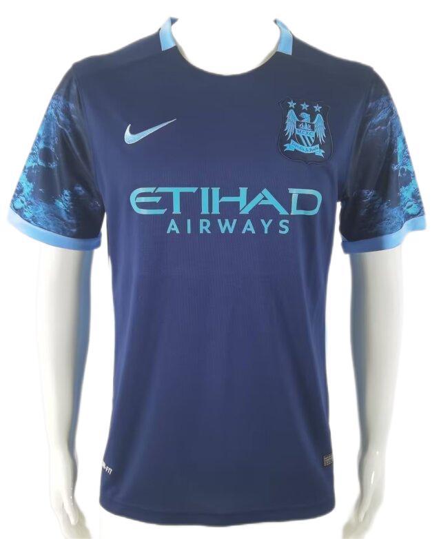 Manchester City 15/16 Away Dark Blue Soccer Jersey