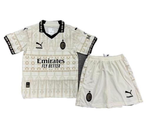 Kids-AC Milan 23/24 Fourth Light Beidge Soccer Jersey