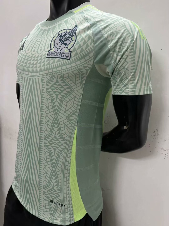 Mexico 2024 Away Grey Green Soccer Jersey(Player)